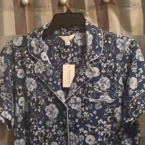 FINAL PRICE NWT CHARTER CLUB 2-pc blue multi-colored floral print pajama set Med - Picture 2 of 11